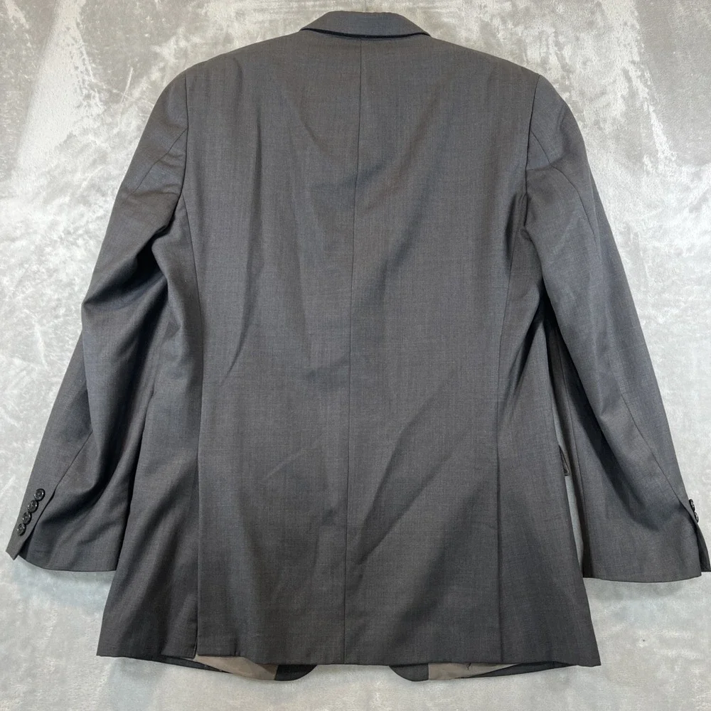 Joseph Abboud Suit Jacket Gray Wool Blazer Mens Size 40L Classic *missing button